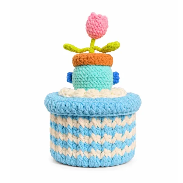 Handmade Crochet Doll Container Storage Box