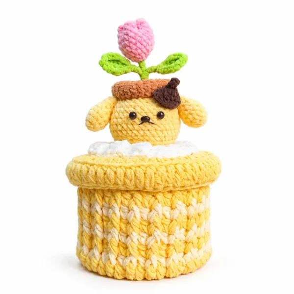 Handmade Crochet Dog Container Storage Box