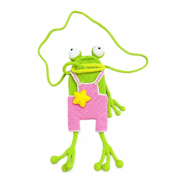 Handmade Crochet Frog Bag