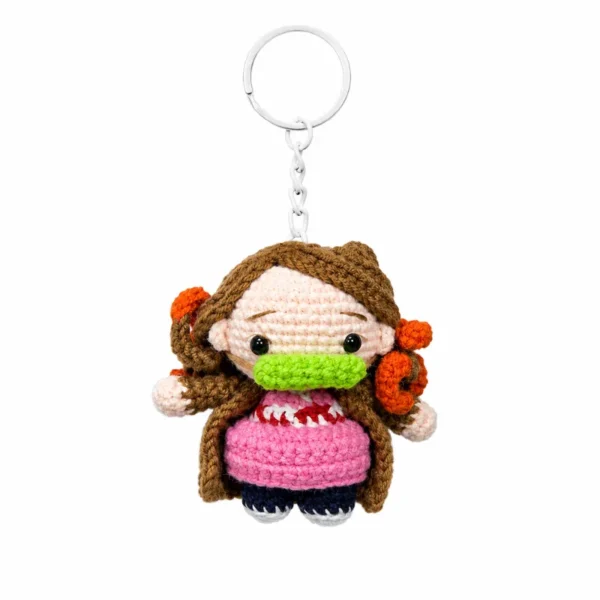 Handmade Crochet Nezuko Keychain