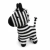 Handmade crochet zebra-print desk ornament