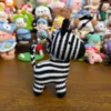 Handmade crochet zebra-print desk ornament
