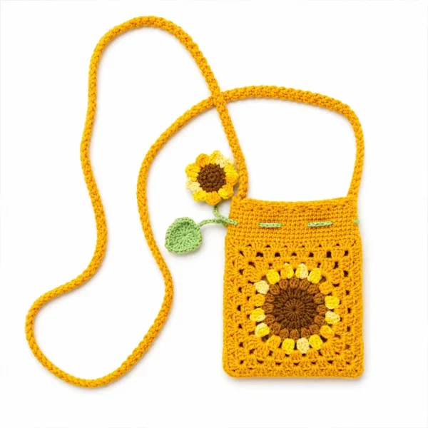 Handmade Crochet Sunflower Bag
