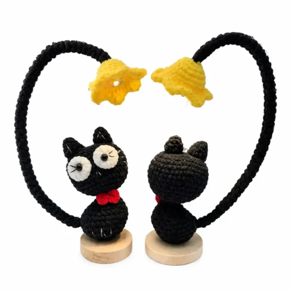 Handmade Crochet Kitten Lamp Desk Ornament