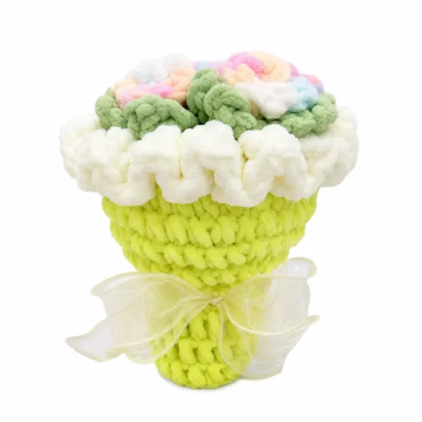 Handmade Crochet Green Color Flower Bouquet