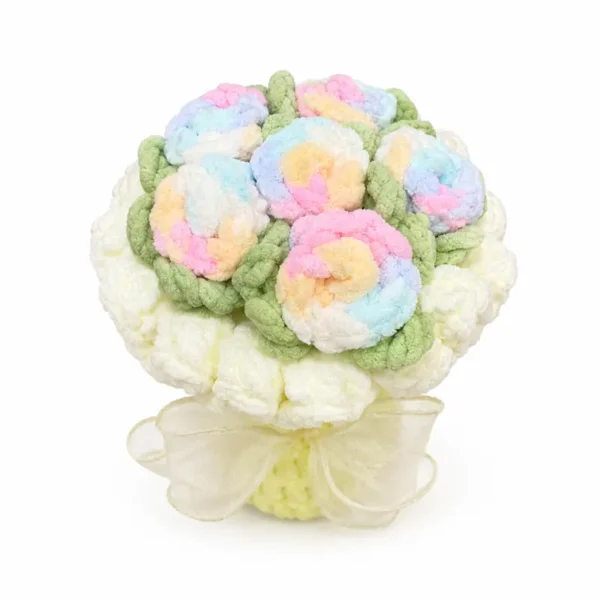 Handmade Crochet Green Color Flower Bouquet