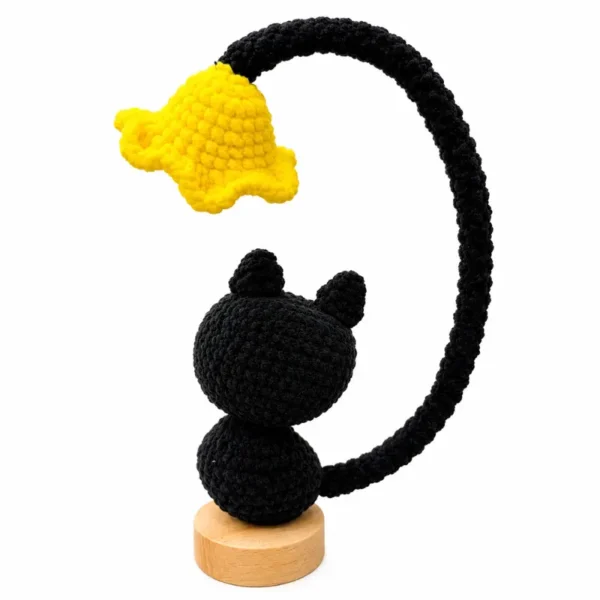 Handmade Crochet Kitten Lamp Desk Ornament