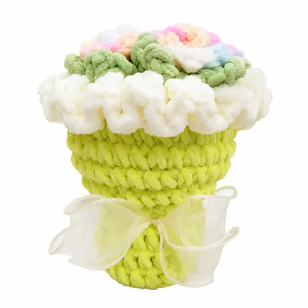 Handmade Crochet Green Color Flower Bouquet