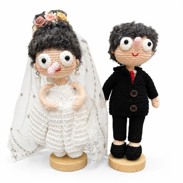 Handmade Crochet two wedding dolls
