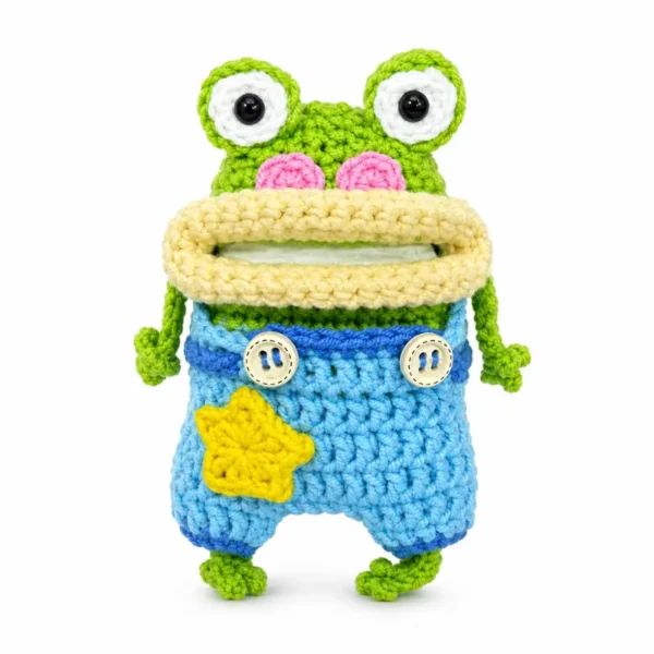 Handmade Crochet Frog AirPods Case