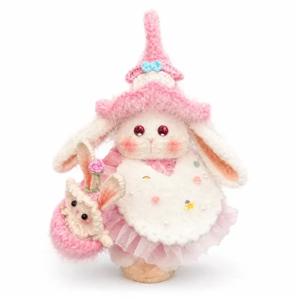 Handmade Crochet Cute Pink bunny