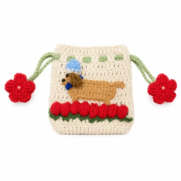 Handmade Crochet Puppy AirPods Case