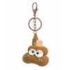 Handmade crochet poop-shaped keychain charm