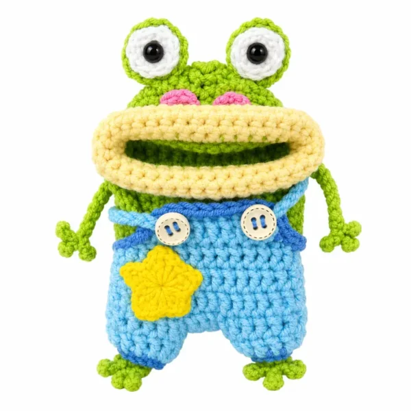 Handmade Crochet Frog AirPods Case