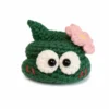 Handmade crochet poop-shaped keychain charm