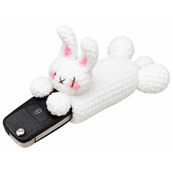 a 5 in 1 Key Cover Crochet Pattern, Cat Puppy Schnauzer Bunny Pig PDF