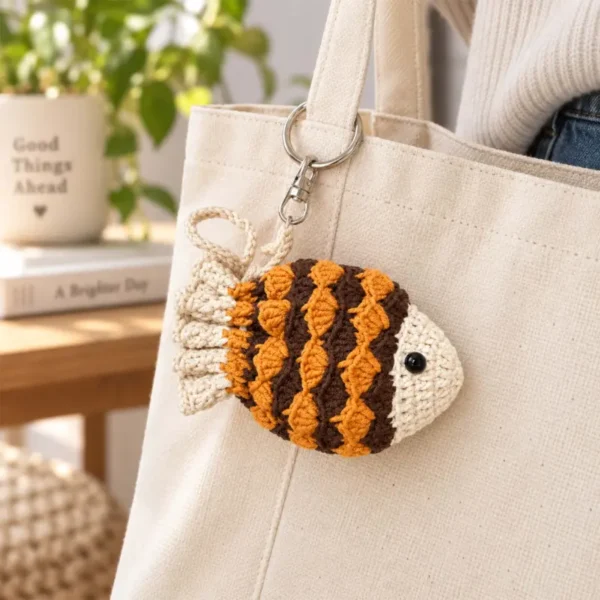 Fish Drawstring Pouch Crochet Pattern, Small Bag PDF with Video