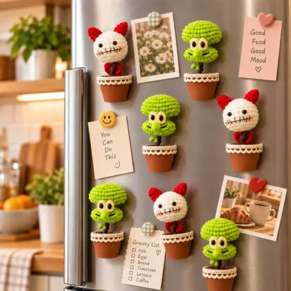 Crochet Fridge Magnet, Handmade Refrigerator Magnet, Kitchen Decor